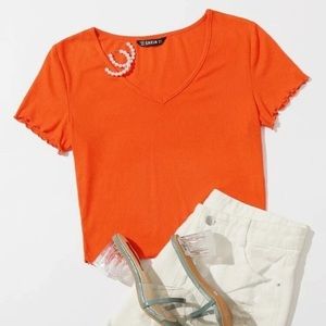 shein orange crop top